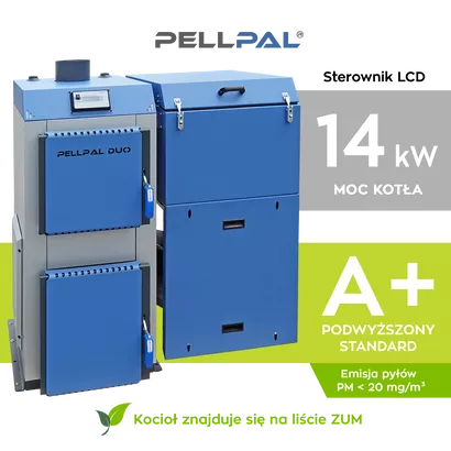 Kocioł na pellet PELLPAL DUO o mocy 14 kW - 5 Klasa EcoDesign - sterownik LCD