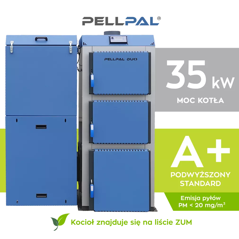 Kocioł na pellet PELLPAL DUO o mocy 35 kW - 5 Klasa EcoDesign